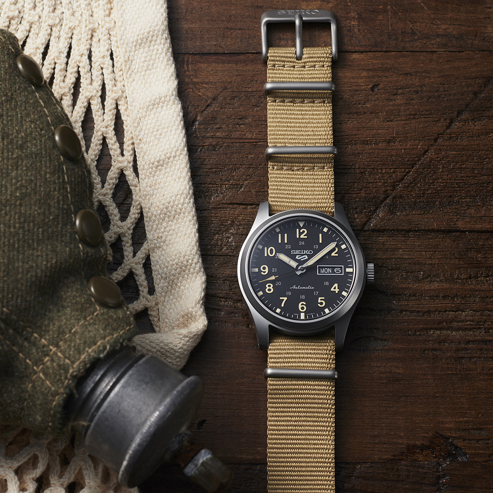 Seiko SRPG35 lifestyle image on wrist-style setup