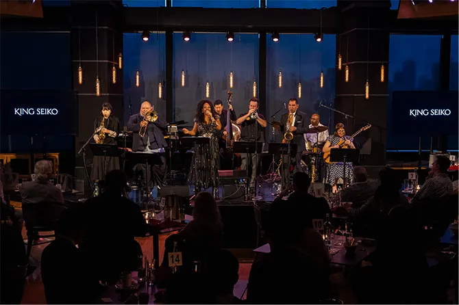 Photo of world-class jazz musicians performing