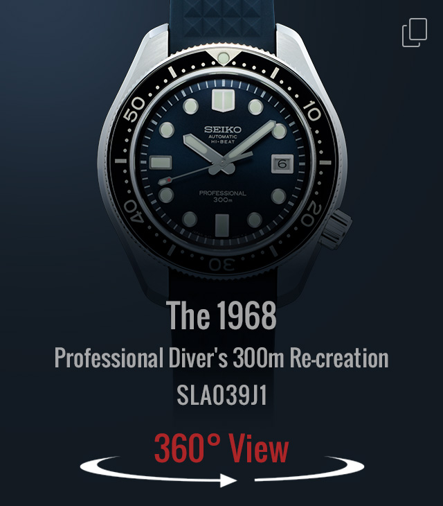 El 1968 Recreación del reloj de buceo profesional de 300 metros SLA039J1 Vista de 360 °