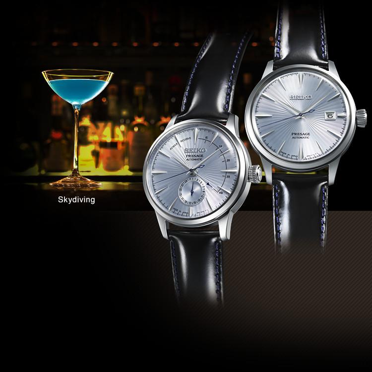 SSA343 SRPB43 The ice blue dial models inspired by a cocktail, the Sky Diving.