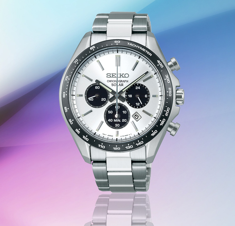 腕時計 セイコー メンズ SEIKO Stainless Steel Push Button Fold-Over Clasp 20mm Solar Watch Bracelet腕時計 セイコー メンズ