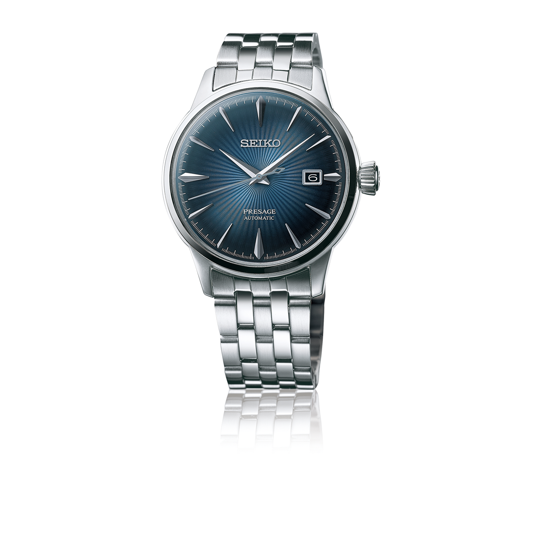 23988円 新作人気 セイコーウォッチ 腕時計 プレザージュ ブルーグラデーション文字盤 ボックス型ハードレックス シースルーバック SARY123 メンズ シルバー