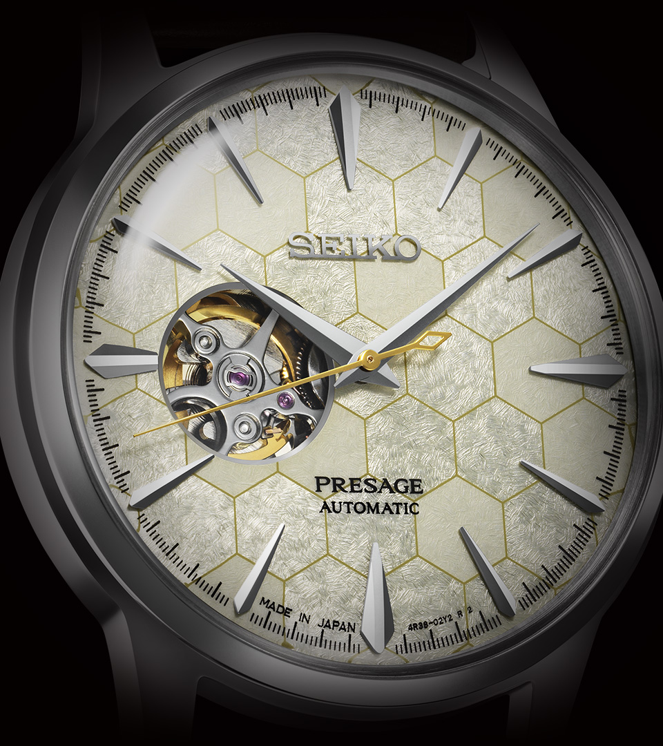 SEIKO] New Honeycomb textured-dial open-heart STAR BAR Limited