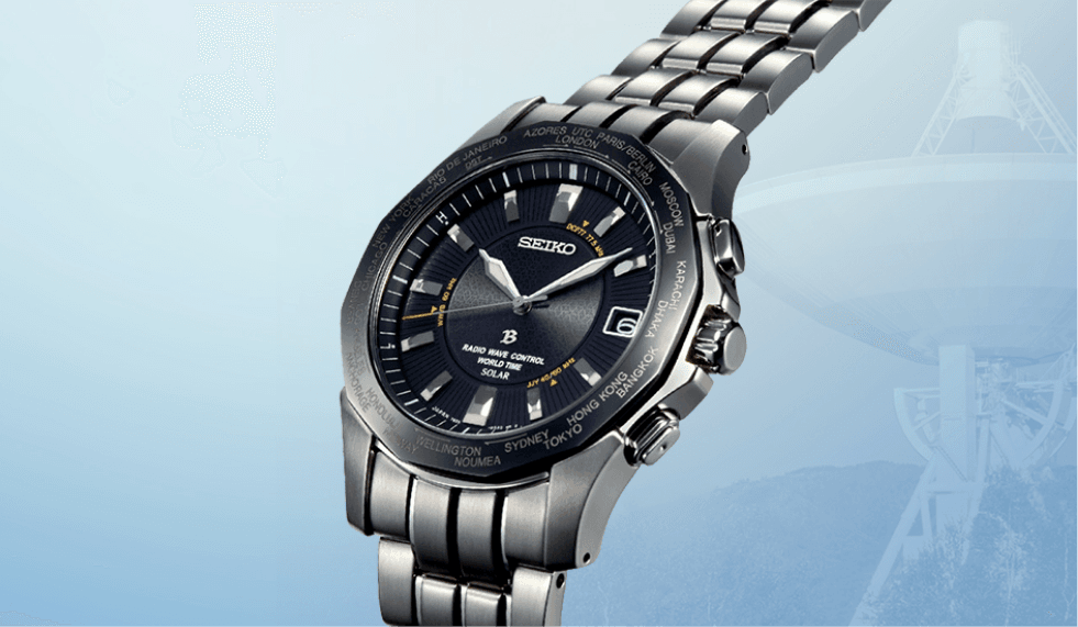 Photo of solar powered radio controlled analog watch