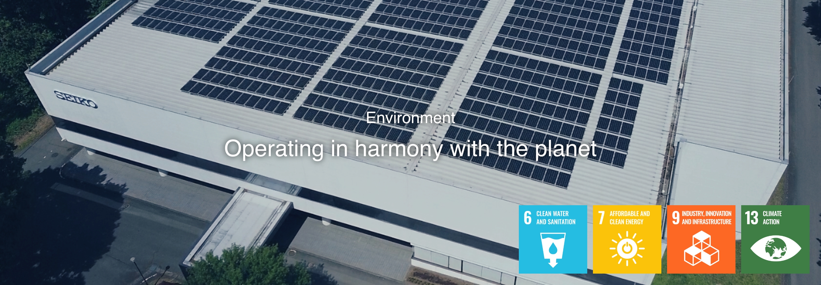 Environment Operating in harmony with the planet