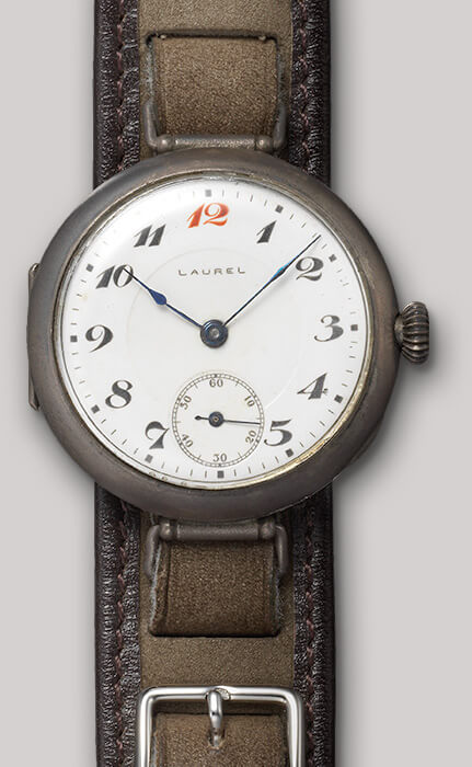 Photo of Japan’s first wristwatch, the Laurel,