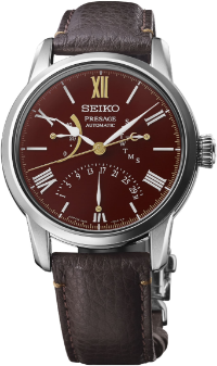 Relógio mecânico Seiko Presage SPB395J1 de edição limitada, com mostrador bordeaux em lacado Urushi.