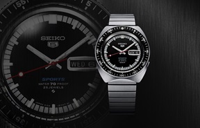 Recriação de edição limitada do primeiro relógio Seiko 5 Sports de 1968.