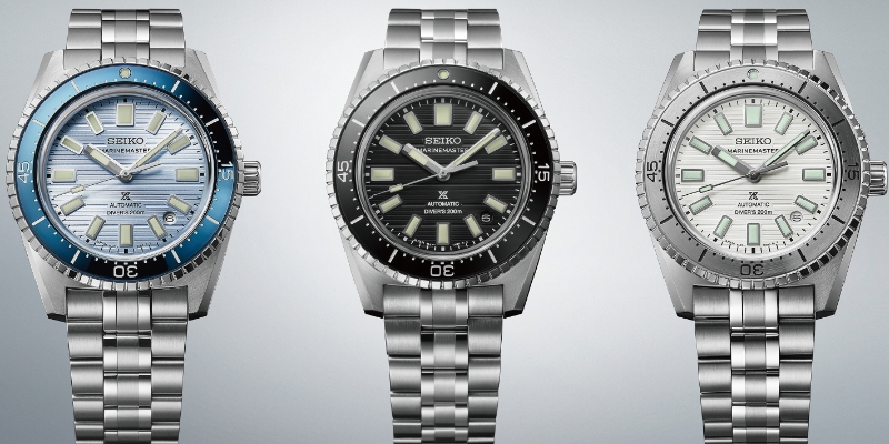 Três novos relógios de mergulho da série Prospex Marinemaster: SJE097, SJE099 e SJE101.