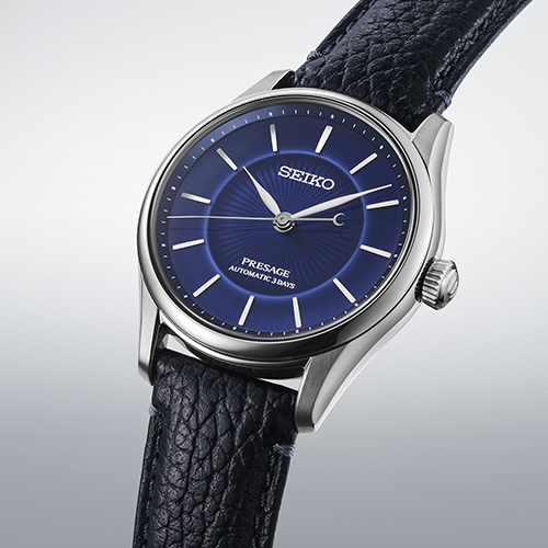 Novo design de caixa do HCC007J1, Seiko Presage Classic em porcelana de Arita azul-cobalto.