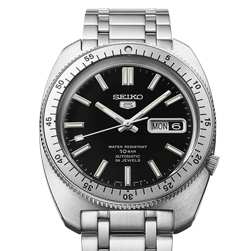 Mostrador do relógio Seiko 5 Sports Recriação Histórica de Edição Limitada SRPL93.