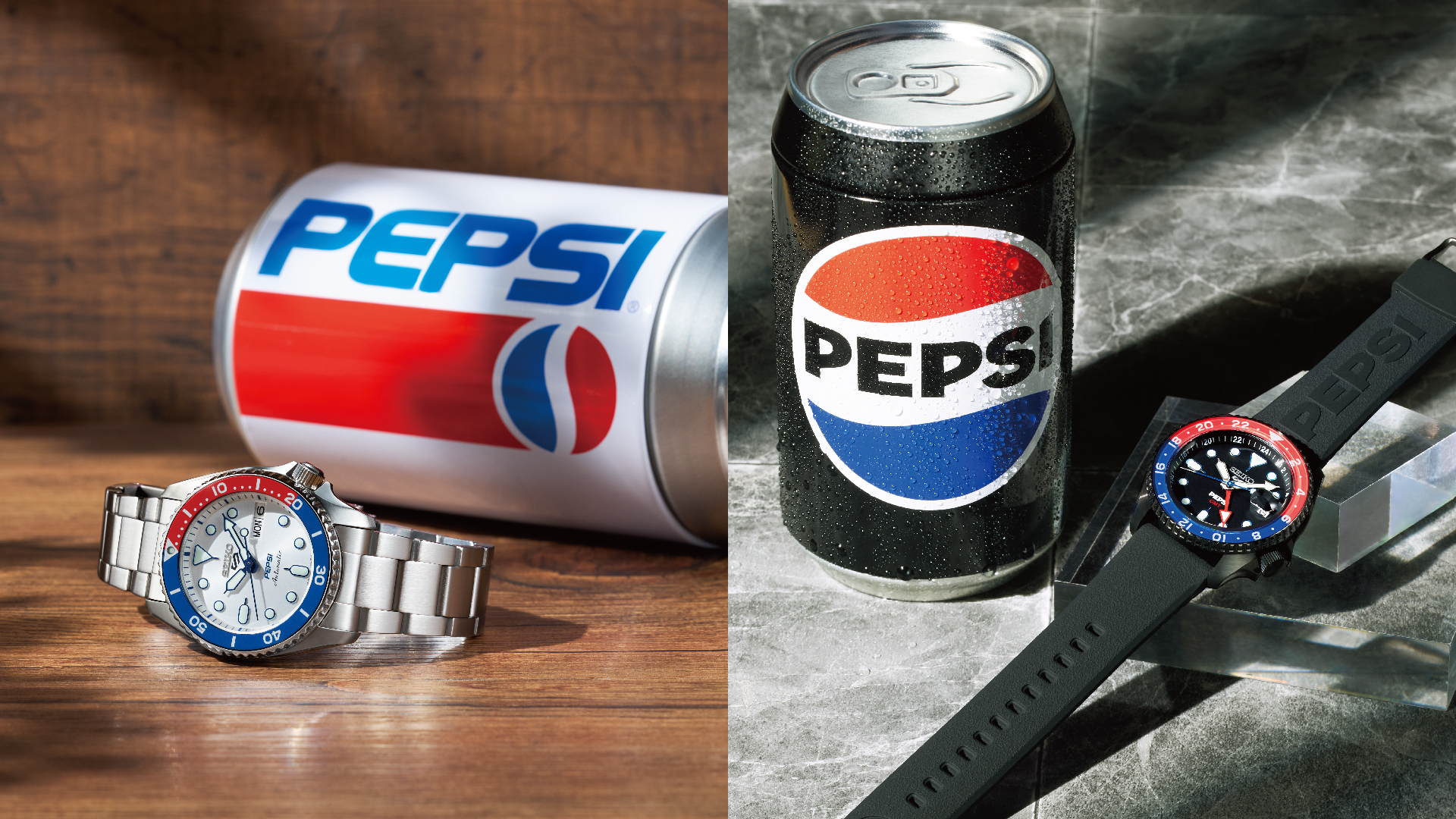 Relógios automáticos Seiko 5 Sports em colaboração com a Pepsi SSK047 e SRPL99.