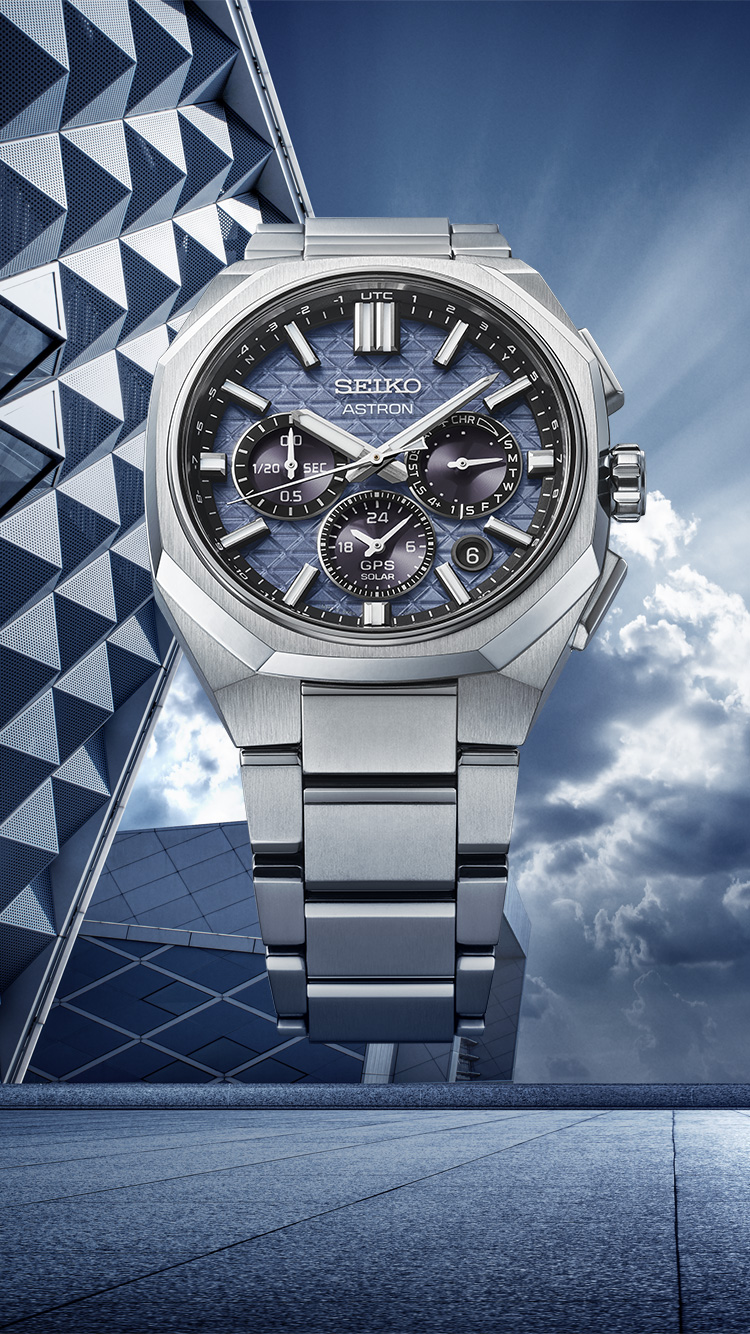 Relógio Seiko Astron GPS Solar 5X63 HAB001J1 (mostrador azul).