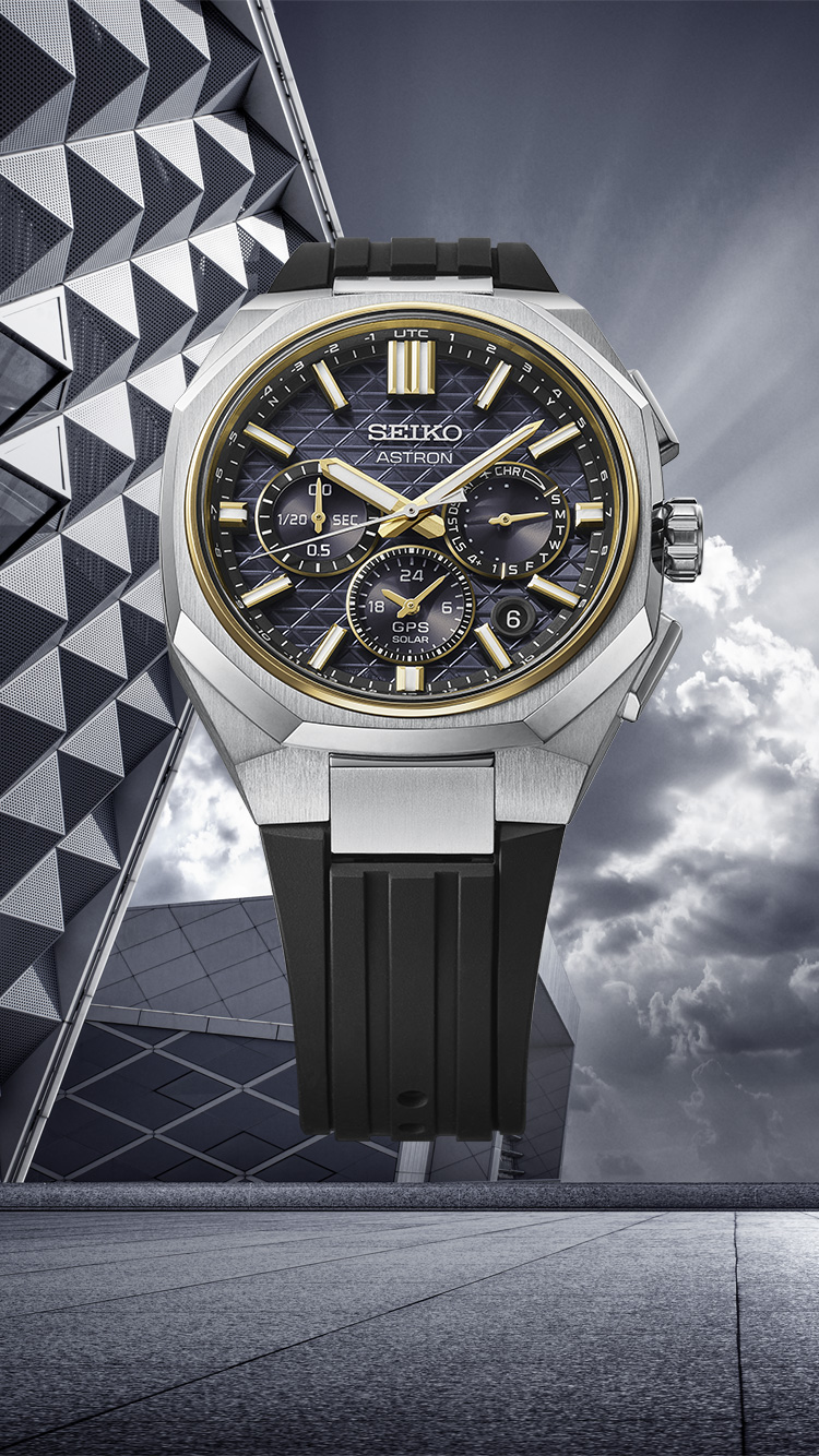 Relógio Seiko Astron GPS Solar HAB003J1 em titânio com bracelete em silicone.