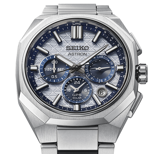 Detalhe do mostrador do relógio Seiko Astron HAB004J1 (edição limitada 145º aniversário com calibre 5X63).