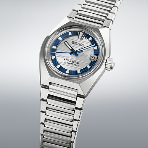 Relógio automático King Seiko VANAC HKF004J1 azul e branco-prateado, edição limitada 145 anos.