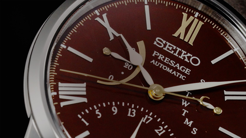 Vídeo do relógio mecânico Seiko Presage Craftsmanship SPB395J1, com mostrador em lacado Urushi de edição limitada.