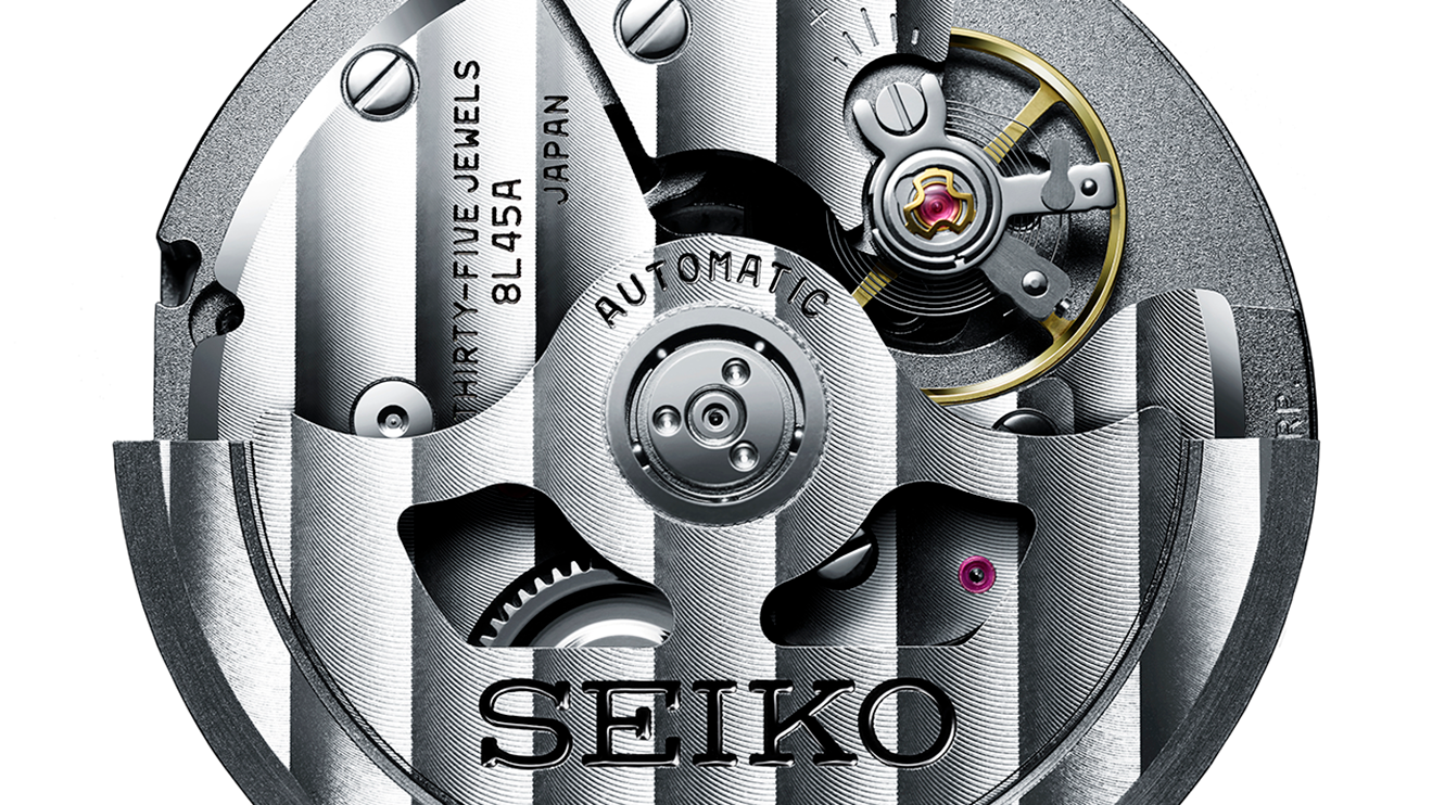 Detalhes do movimento mecânico Seiko 8L45.