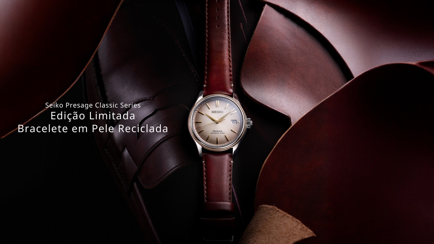 Seiko Presage Classic Series: novo relógio com bracelete em pele reciclada.