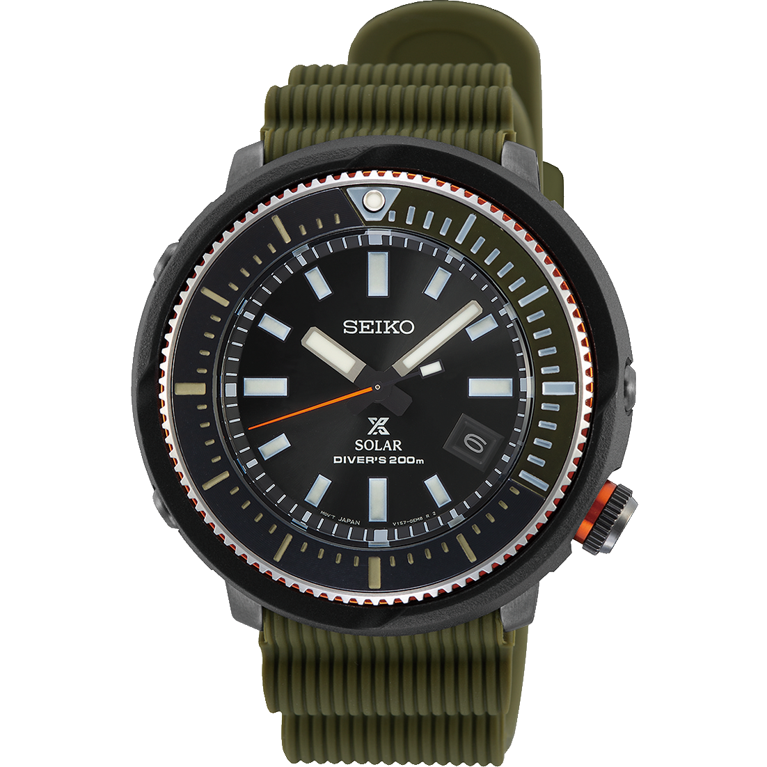 Relógio de mergulho Seiko Prospex Tuna Solar caqui