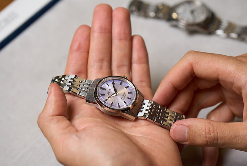 Relógio King Seiko KSK com mostrador lilás