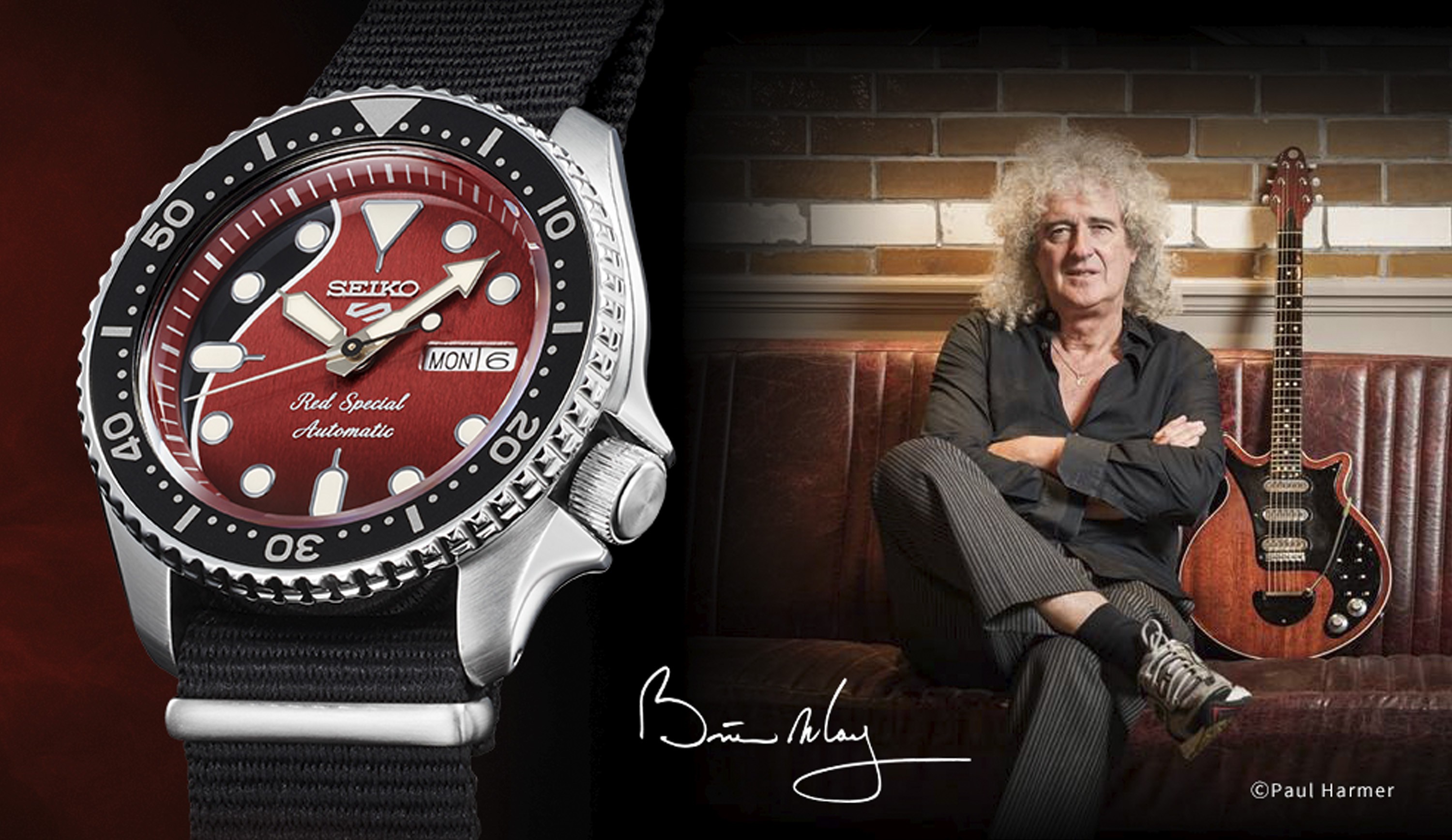 Withered udredning undersøgelse Seiko 5 Sports celebrates a legendary guitar, Brian May's ''Red Special'' |  Seiko Watch Corporation
