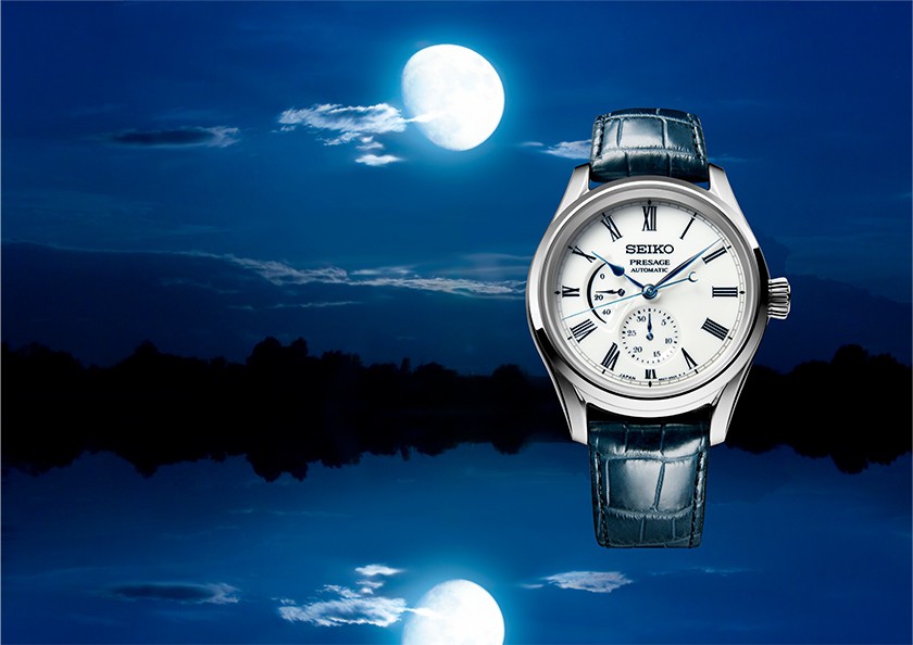 Presage captures the beauty of the moon reflected in water with an Arita  porcelain dial. | Seiko Watch Corporation