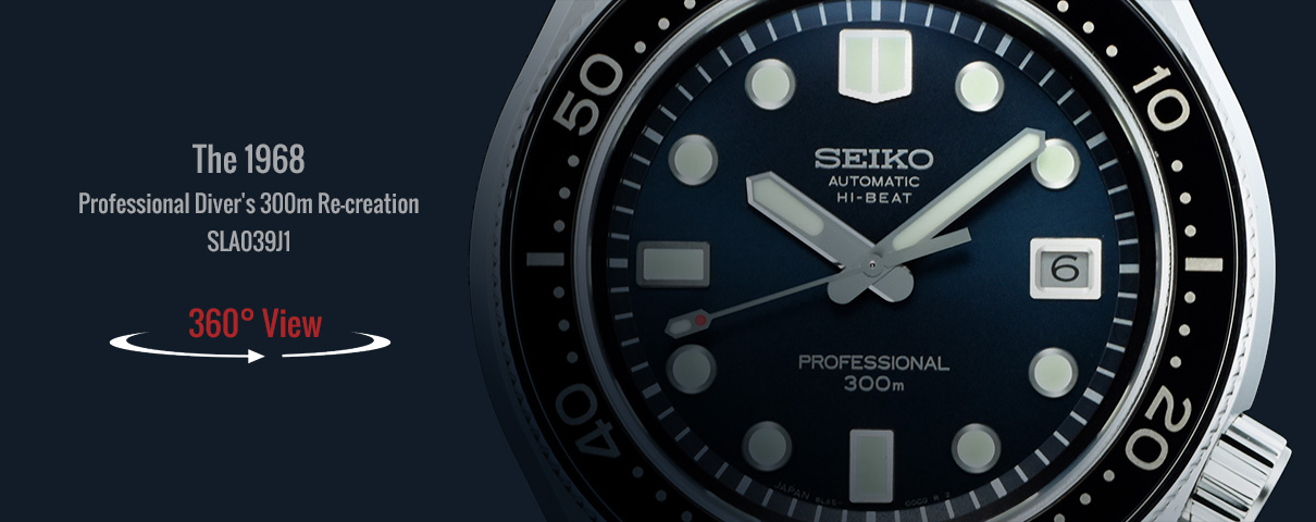 The 1968 Professional Diver&rsquo;s 300m Re-creation SLA039J1 360°View function