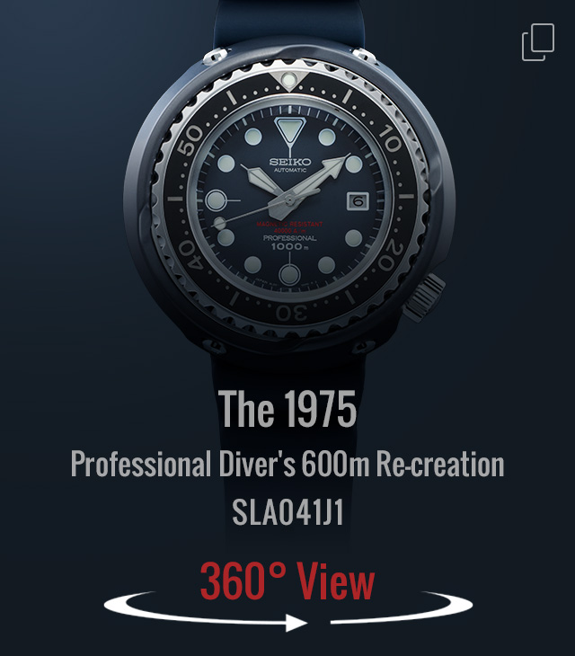The 1975 Professional Diver&rsquo;s 600m Re-creation SLA041J1 360°View function