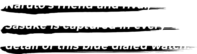 Naruto's friend and rival, Sasuke is captured in every detail of this blue dialed watch.