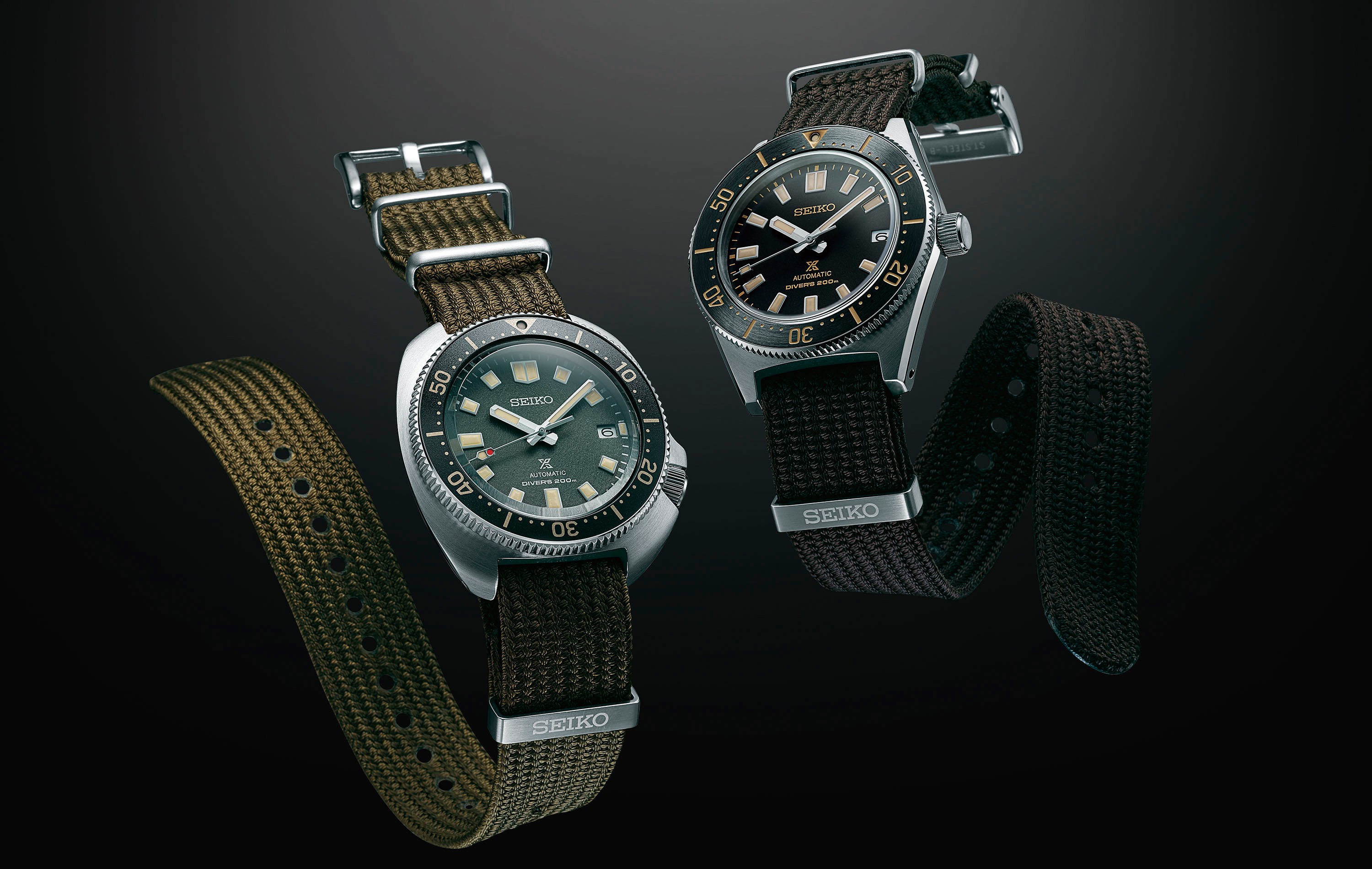 Two creations on a new type of fabric strap made especially for Prospex diver's watches. | Seiko Watch Corporation