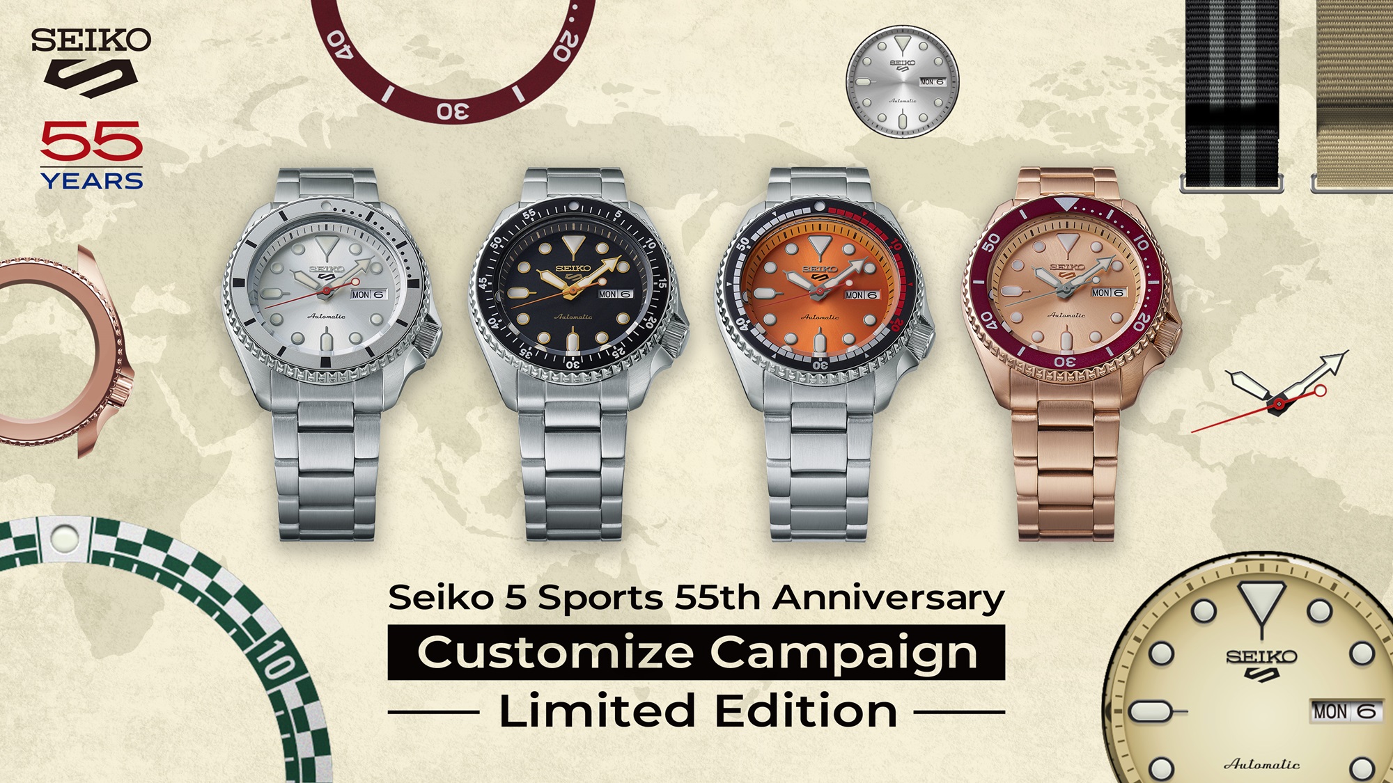 Seiko 5 Sports 55th Anniversary Customize Campaign Limited Edition | Seiko  Watch Corporation